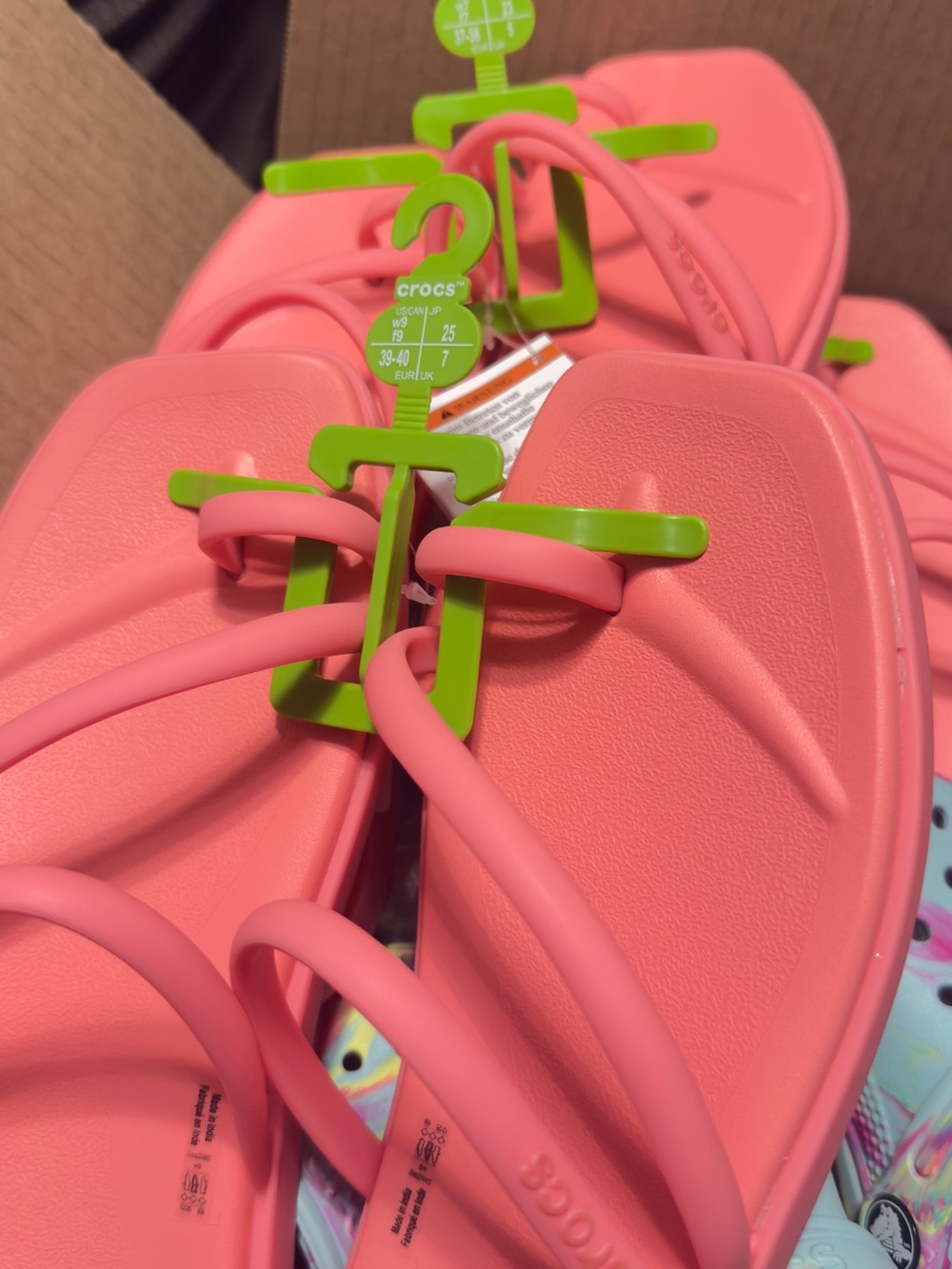 CROCS Kids Bubblegum Pink Strappy Flip Sandals